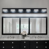 LED Modern Black Vanity Lights, 6-Lights Acrylic Matte Black Bathroom Vanity Lights Over Mirror - V.I.P Digital Presence