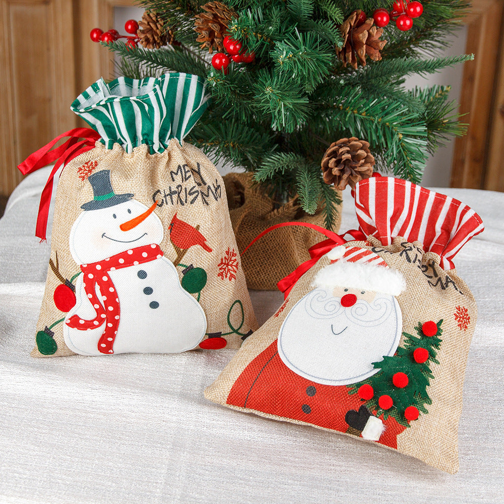 Christmas decorations, burlap gift bags, candy bags, apple bags, cartoon Christmas gift bags - V.I.P Digital Presence