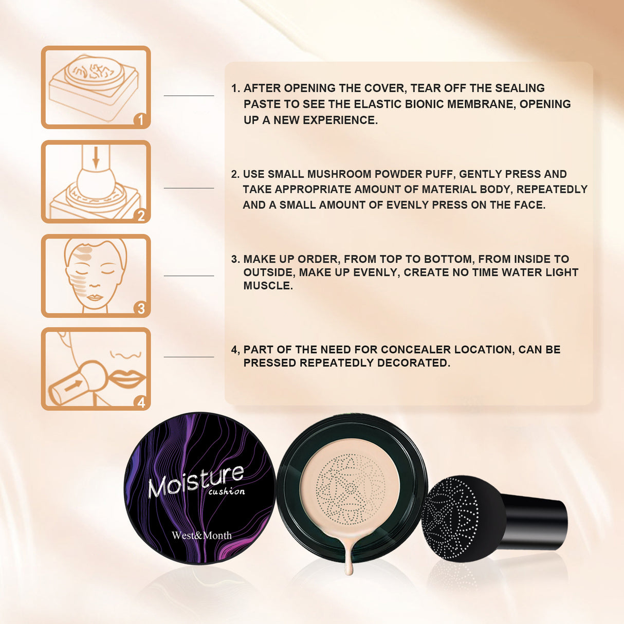 Mushroom Head Air Cushion, Moisturizing Concealer Natural Contortion For A Long Duration And Constant Makeup Makeup Cream - V.I.P Digital Presence
