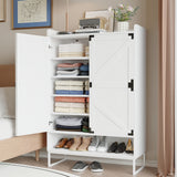 Shoe Cabinet with Doors, 6-Tier Shoe Storage Cabinet with Adjustable Shelves, Wooden Shoes Rack Shoe Storage Organizer - V.I.P Digital Presence