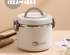 Portable simple stainless steel insulated lunch box with lid - V.I.P Digital Presence