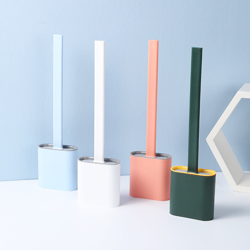 Creative Wall-Mounted Cracked Soft Glue Long Handle Imitation Silicone Toilet Brush Set Household Toilet Cleaning Brush - V.I.P Digital Presence