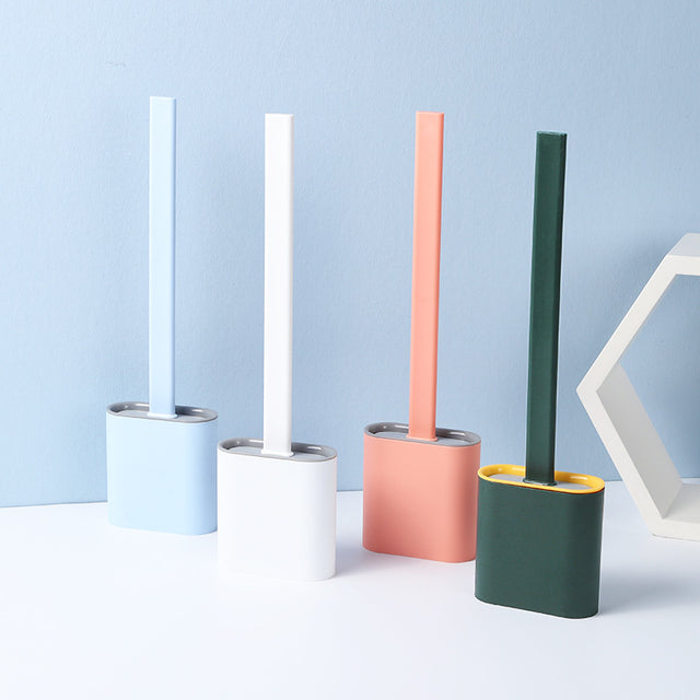 Creative Wall-Mounted Cracked Soft Glue Long Handle Imitation Silicone Toilet Brush Set Household Toilet Cleaning Brush - V.I.P Digital Presence