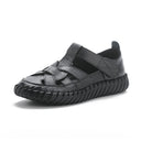 Leather perforated shoes with hollowed out toe caps for women soft soled non slip flat sandals for women - V.I.P Digital Presence