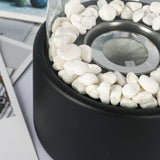 Desktop alcohol fireplace light indoor stainless steel small portable heating stove circular glass bar atmosphere light - V.I.P Digital Presence