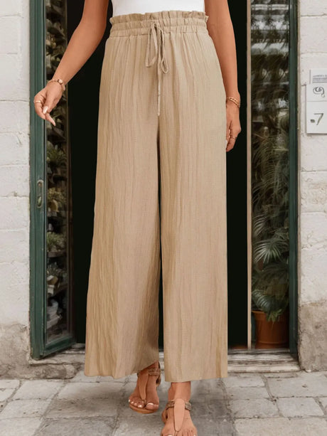 Perfee Frill Wide Leg Pants - V.I.P Digital Presence