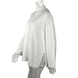 Knitted pullover loose irregular thick sweater high neck knitted sweater - V.I.P Digital Presence