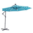 10 FT Solar LED Patio Outdoor Umbrella Hanging Cantilever Umbrella Offset Umbrella Easy Open Adustment with 32 LED Lights - V.I.P Digital Presence