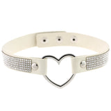 Japan's Harajuku Soft Girl Black Rhinestone Peach Heart Love-Shaped Collar Women's Neck Strap Collarbone Necklace Short - V.I.P Digital Presence