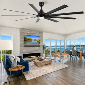 84 In Super Large Black Ceiling Fan with Remote Control - V.I.P Digital Presence