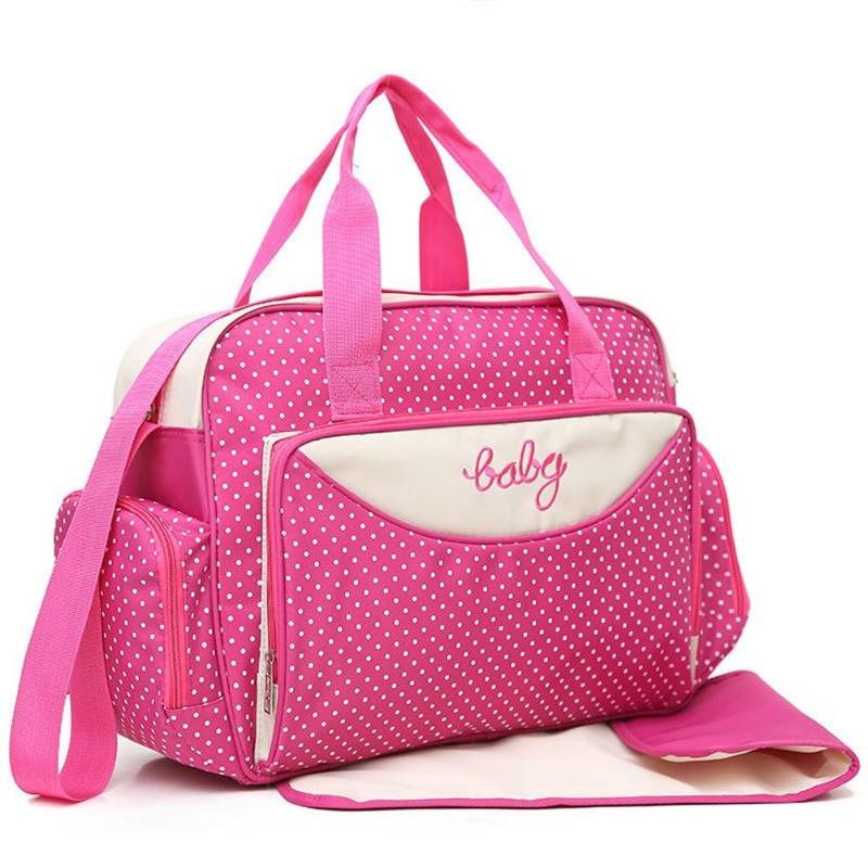 5pcs/Set Mother Mummy Diaper Bag Set Maternity Suit Large Handbag Nappy Diaper Bag Stroller Food Bag Baby Bottle Holder Bag Sets - V.I.P Digital Presence