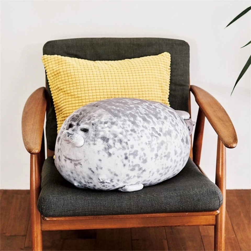 Juguetes de peluche de foca novedosos en 3D, almohada de peluche de león marino, almohada suave de foca para fiestas, almohada para dormir de bebé, cojín para silla