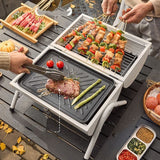 Outdoor portable double-sided barbecue stove camping home charcoal barbecue pre meat barbecue rack - V.I.P Digital Presence