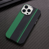 Adecuado para iPhone 15 ProMax, funda rígida magnética con patrón de Kevlar, funda protectora anticaídas con patrón de fibra de carbono 14