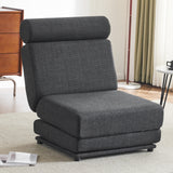 Single Sofa Chair Foldable Single Sofa Bed with Pillow,Portable Foldable Sofa Bed,Leisure Sofa Chair,Easy to Store, Dark Grey - V.I.P Digital Presence