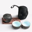 Black pottery quick guest cup one pot two cups household outdoor travel tea set portable bag Kung Fu outdoor portable bubble - V.I.P Digital Presence