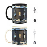 Vintage Drum Mug, 11oz. Black & White, Funny Ceramic Mug. Ideal Cool Gift for Drummers and Musicians. - V.I.P Digital Presence