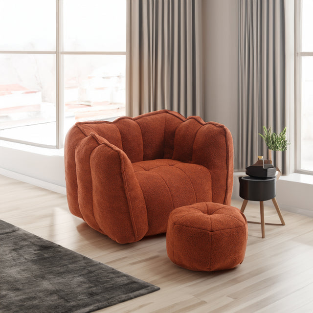 Soft Bean Bag Chair with High Resilient Foam(Chips)for living room and bedroom Comfortable Square Lazy Sofa with  Footstool - V.I.P Digital Presence