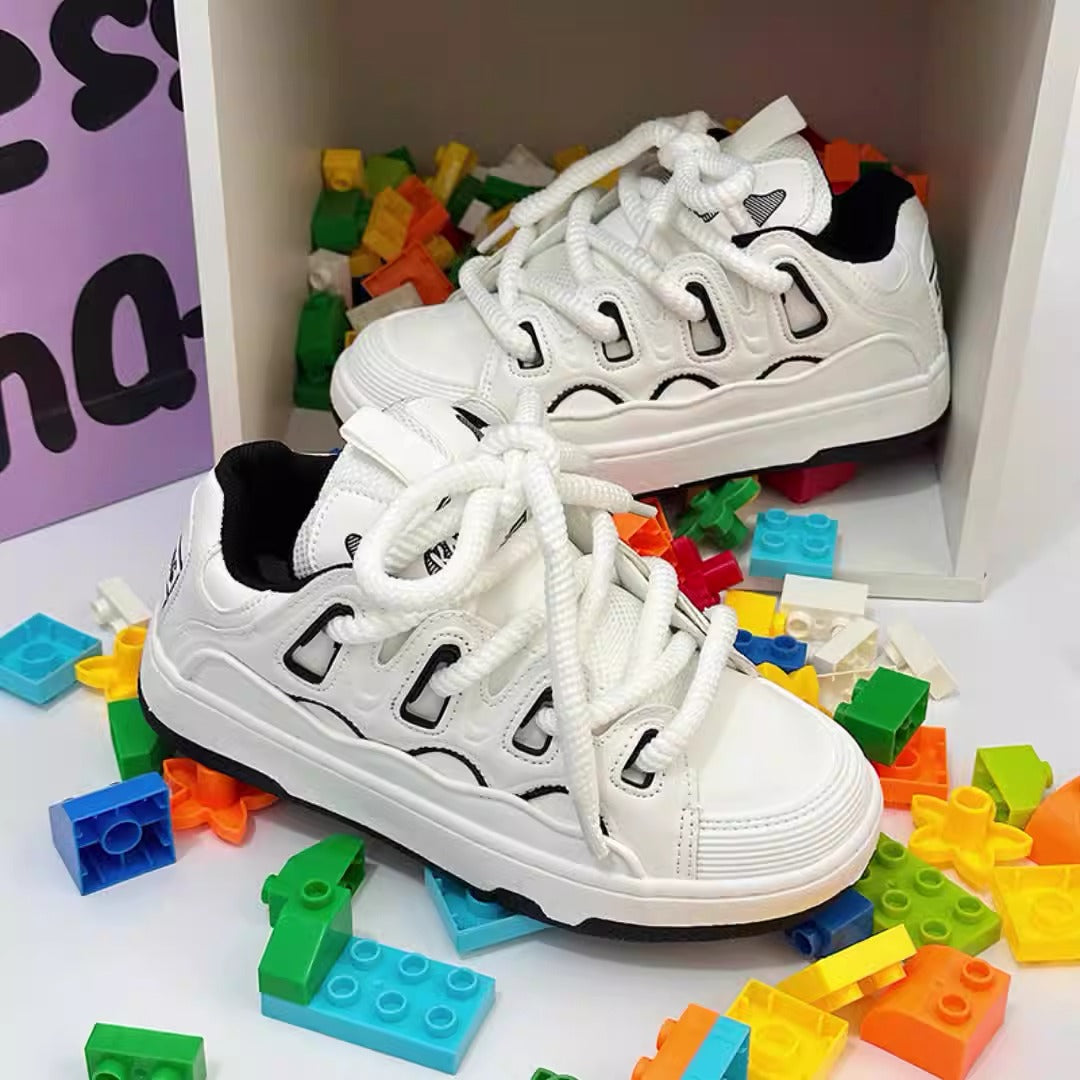National trendy white shoes for men niche trendy thick soled sports sneakers for women - V.I.P Digital Presence