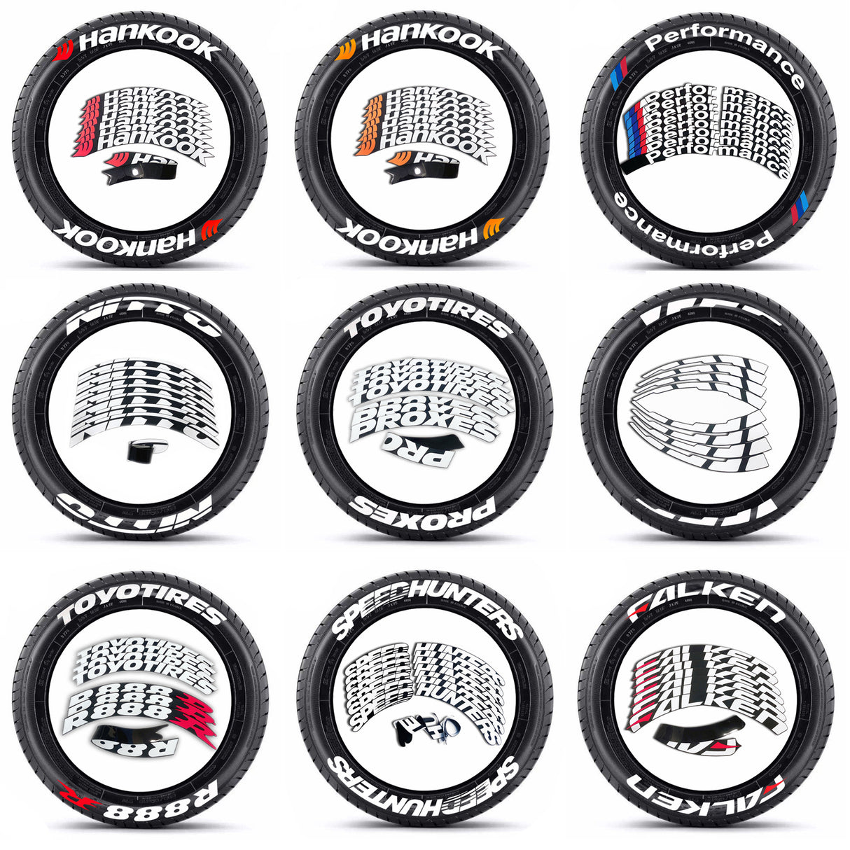 [One-piece set] Tire letter sticker one-piece set One-piece set Suitable for 4 tires No accessories included - V.I.P Digital Presence