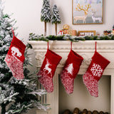 Christmas decoration products, knitted velvet, Christmas socks, snowflake red gift socks, gift bags - V.I.P Digital Presence
