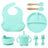 8PCS Mother and baby silicone bibs, silicone dinner plates, eight-piece set, baby food training suction cup bowl, baby divided tableware set - V.I.P Digital Presence