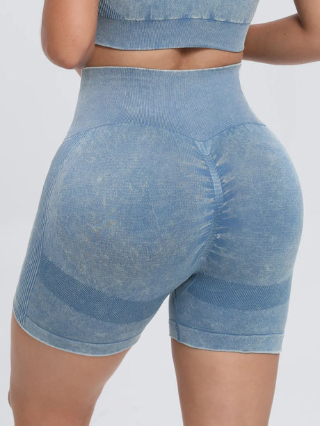 Washed High Waist Active Shorts - V.I.P Digital Presence