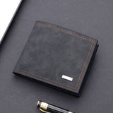 Men's wallet short wallet leather wallet multiple card slots can hold driver's license retro - V.I.P Digital Presence