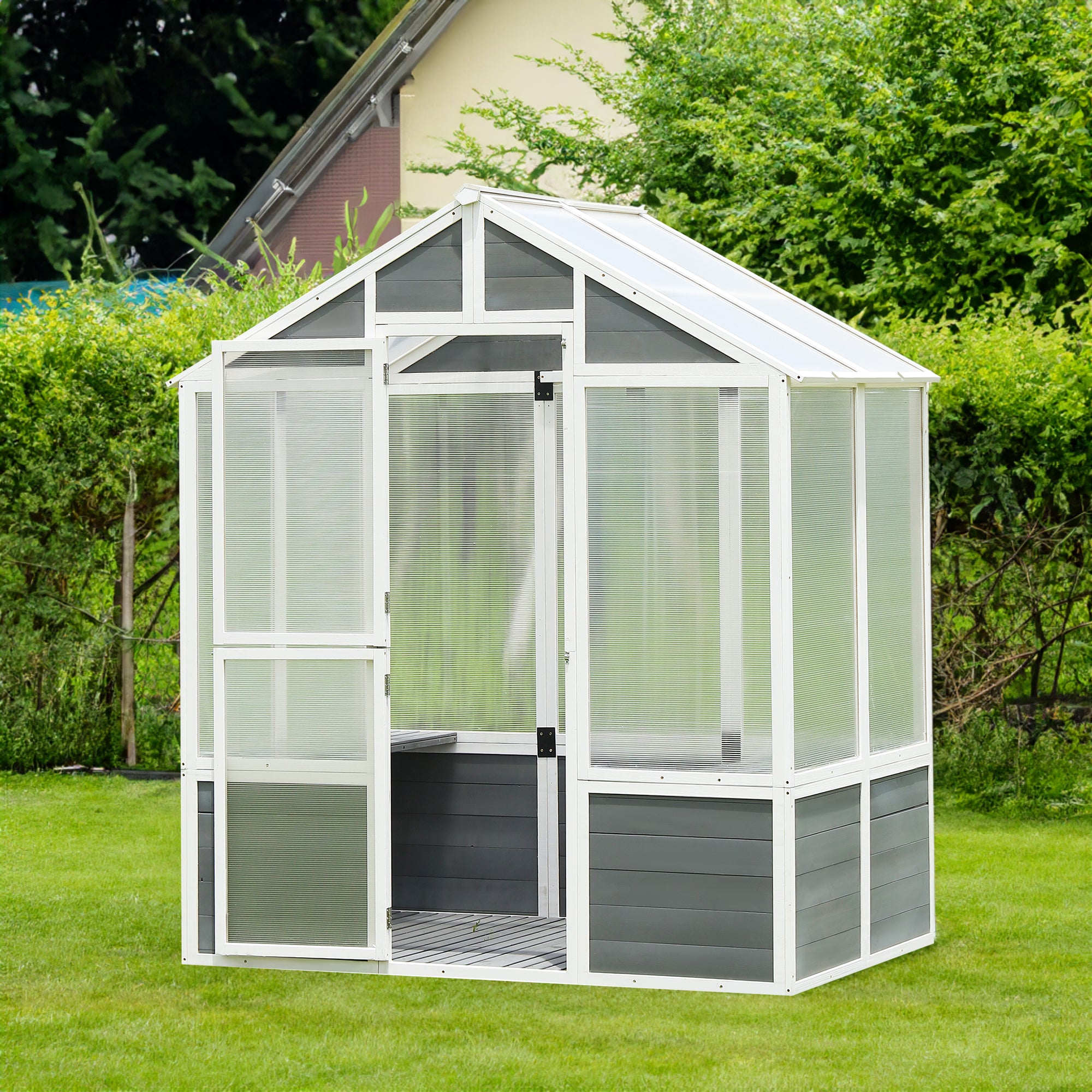 76''x48''x86'' Polycarbonate Greenhouse, Walk-in Outdoor Plant