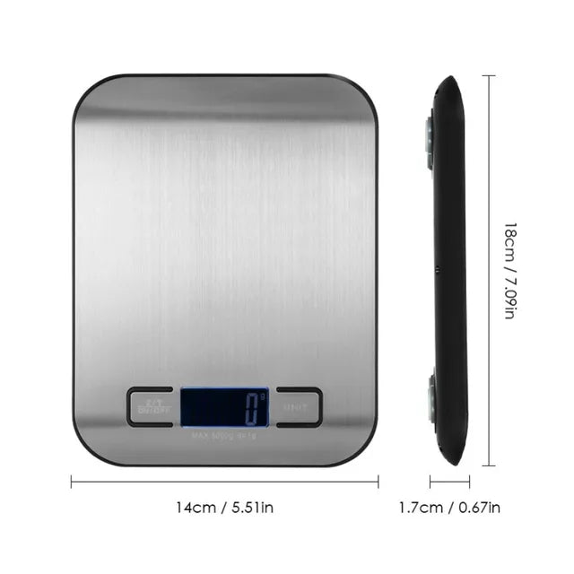 5/10KG Digital Kitchen Scale Stainless Steel Portable Kitchen Food Scale LED Display Electronic Jewelry Baking Weight Scales - V.I.P Digital Presence
