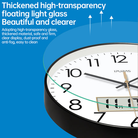 2025 New 10/12/14 - inch Electronic Calendar Wall Clock. Monitors temp & humidity. Dual - display. Mute. Quartz movement. - V.I.P Digital Presence