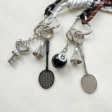 Miu Style Bag Charm Couple Edition Billiard Black 8 Decorative Chain Korean INS Alloy Badminton Climbing Keychain - V.I.P Digital Presence