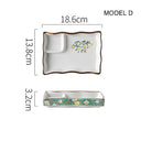 Dumpling plate sushi plate round square plate with soy sauce and vinegar partitioned snack plate ceramic plate for home use - V.I.P Digital Presence