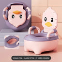 Orinal de viaje para niños, bonito orinal de viaje con forma de pato para interiores y exteriores, inodoro portátil para niñas y niños.