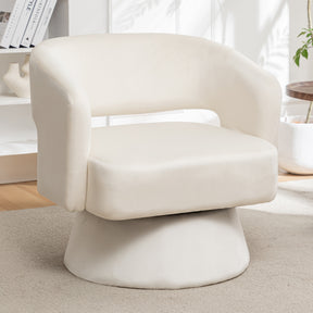 Swivel Barrel Chair, Velvet Accent Armchair 360 Degree Swivel Club Chair for Living Room Bedroom Reception Room - V.I.P Digital Presence