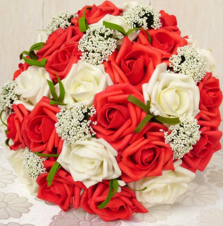 Bride Holding Flowers Romantic Wedding Colorful Bride 's Bouquet Red Pink Blue And Purple Bridal - V.I.P Digital Presence
