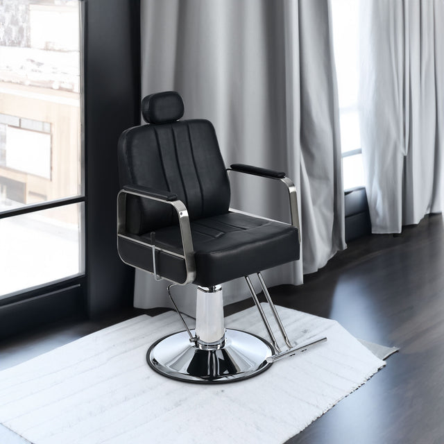 Advanced reclining hair salon chair with heavy-duty hydraulic pump, 360 ° rotation, maximum weight capacity of 400 pounds, bla - V.I.P Digital Presence