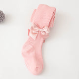 Spring And Autumn New Children's Pantyhose Bow Cotton White Baby Socks Medium Thick Foreign Girl Leggings - V.I.P Digital Presence