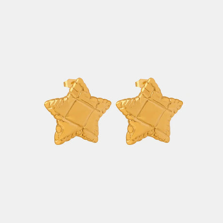 Minimalist and Personalized Geometric Jewelry Texture Lace Pentagram Design Titanium Steel Earrings - V.I.P Digital Presence