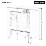 30" Bathroom Vanity with Sink, Bathroom Vanity Cabinet with Three Drawers and Door, Solid Wood and MDF, Black - V.I.P Digital Presence