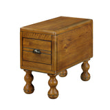 Solid wood end table, rectangular 23.6 inch narrow edge table with drawers, vintage bedside table， Antique Brown - V.I.P Digital Presence