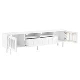 Two sets of ON-TRANS cream style TV stands and coffee tables, suitable for TVs under 80 inches, white - V.I.P Digital Presence