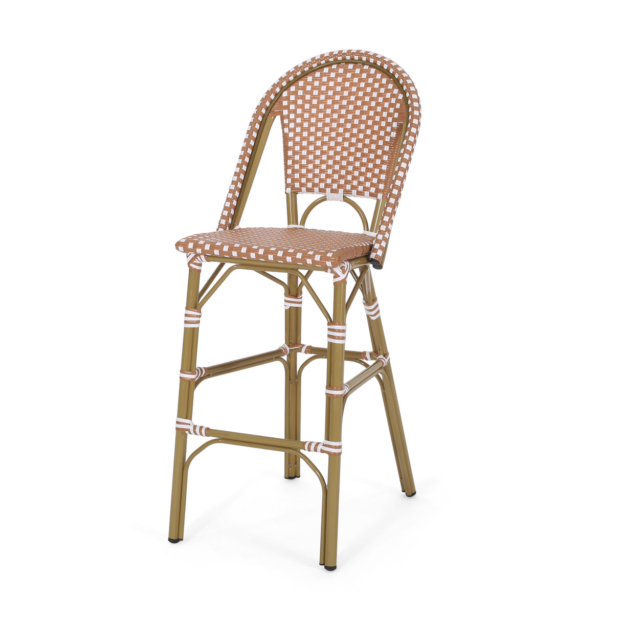 Wicker Bar Stool with Aluminum Frame (Set of 2) - V.I.P Digital Presence