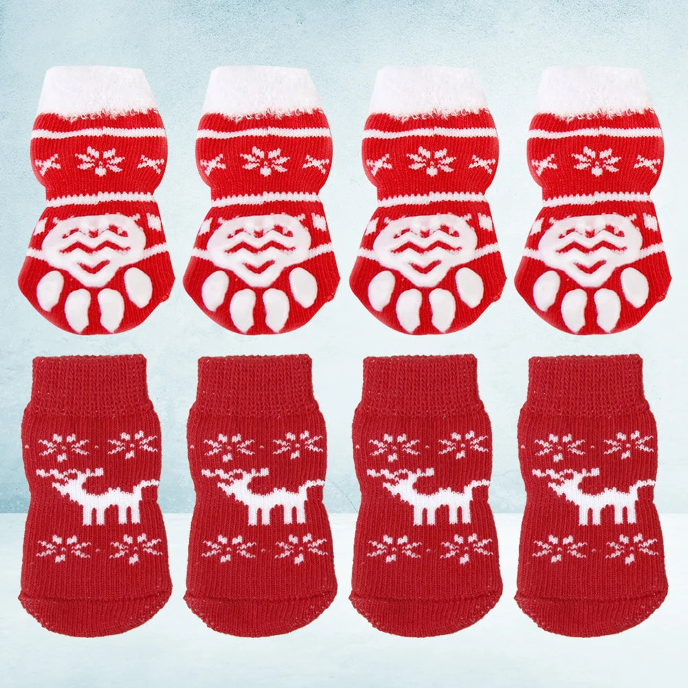 8pcs Pet Warm Cotton Socks Soft Anti Slip Claw Pattern Protect Feet Cold Snow Christmas Dog Cat Stockings Gifts - V.I.P Digital Presence