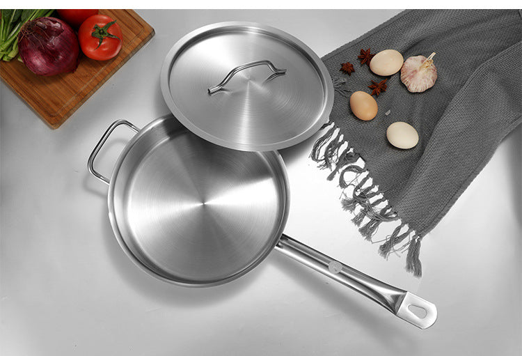 Stainless steel single handle sauce pot, double bottom milk pot, non stick pot, household sauce pot, high body, short height soup pot, smooth flat bottomed frying pan - V.I.P Digital Presence