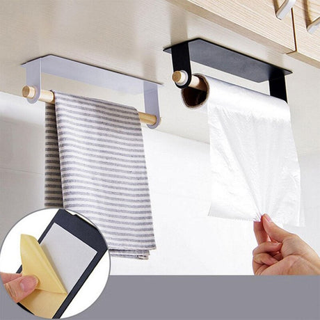 Top Quality Paper Holders Towel Storage Rack Paste type non-perforated iron towel bar tissue holder Wall Mounted Roll Paper Hold - V.I.P Digital Presence