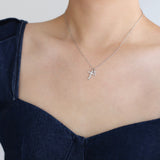 Full diamond hip-hop fashion cross necklace with micro inlaid collarbone chain titanium steel silver non fading women's style - V.I.P Digital Presence