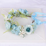 Flower Wreath Simulation Flower Leaves Hair Strap Photography Retro Hanfu Bridal Girl Flower Wreath Headwear - V.I.P Digital Presence