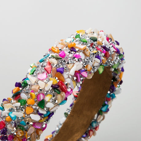 Exaggerated Baroque Colorful Crystal Candy Sponge Wide Edge Hair Hoop Headband - V.I.P Digital Presence