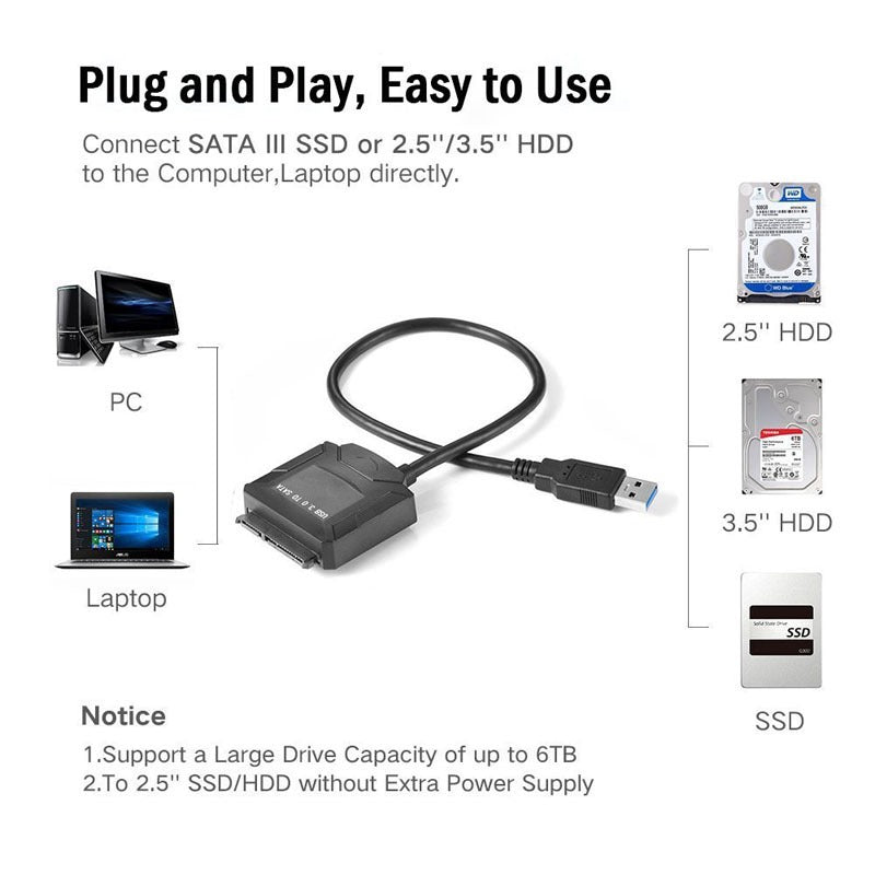 USB 3.0 to SATA hard drive cable USB 3.0 easy drive cable supports all hard drives - V.I.P Digital Presence
